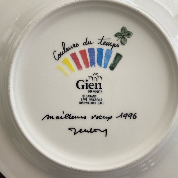 Set of 4 GIEN France 5” plates Couleurs Du Temps - Picture 6 of 9